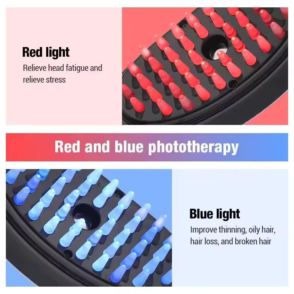 Electric Red & Blue Light Therapy Scalp Massager Comb - Trenditeam.com