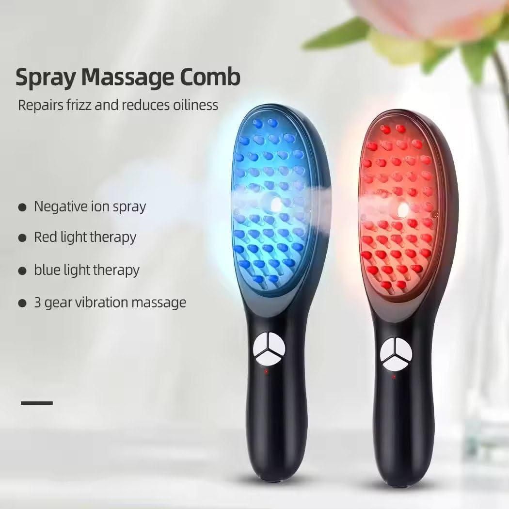 Electric Red & Blue Light Therapy Scalp Massager Comb - Trenditeam.com