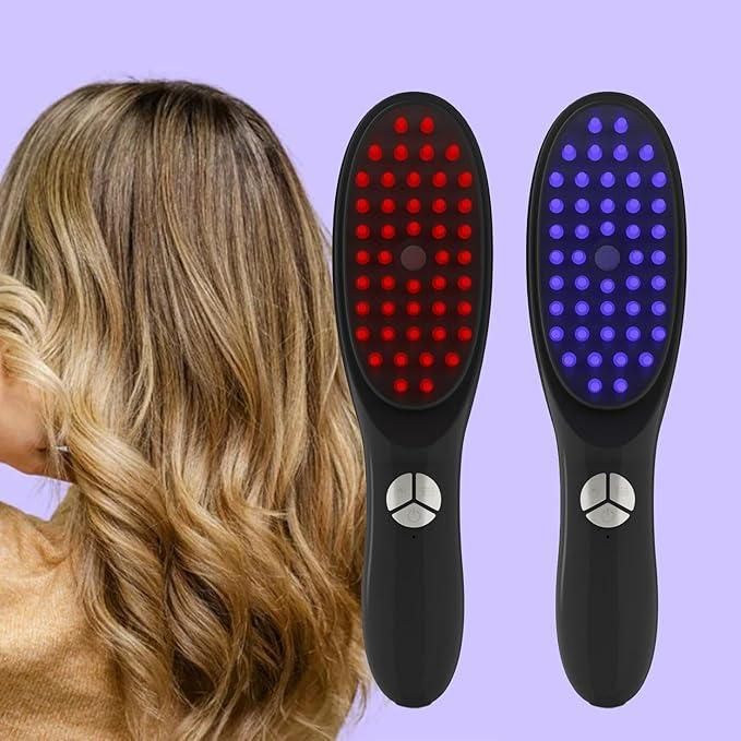 Electric Red & Blue Light Therapy Scalp Massager Comb - Trenditeam.com