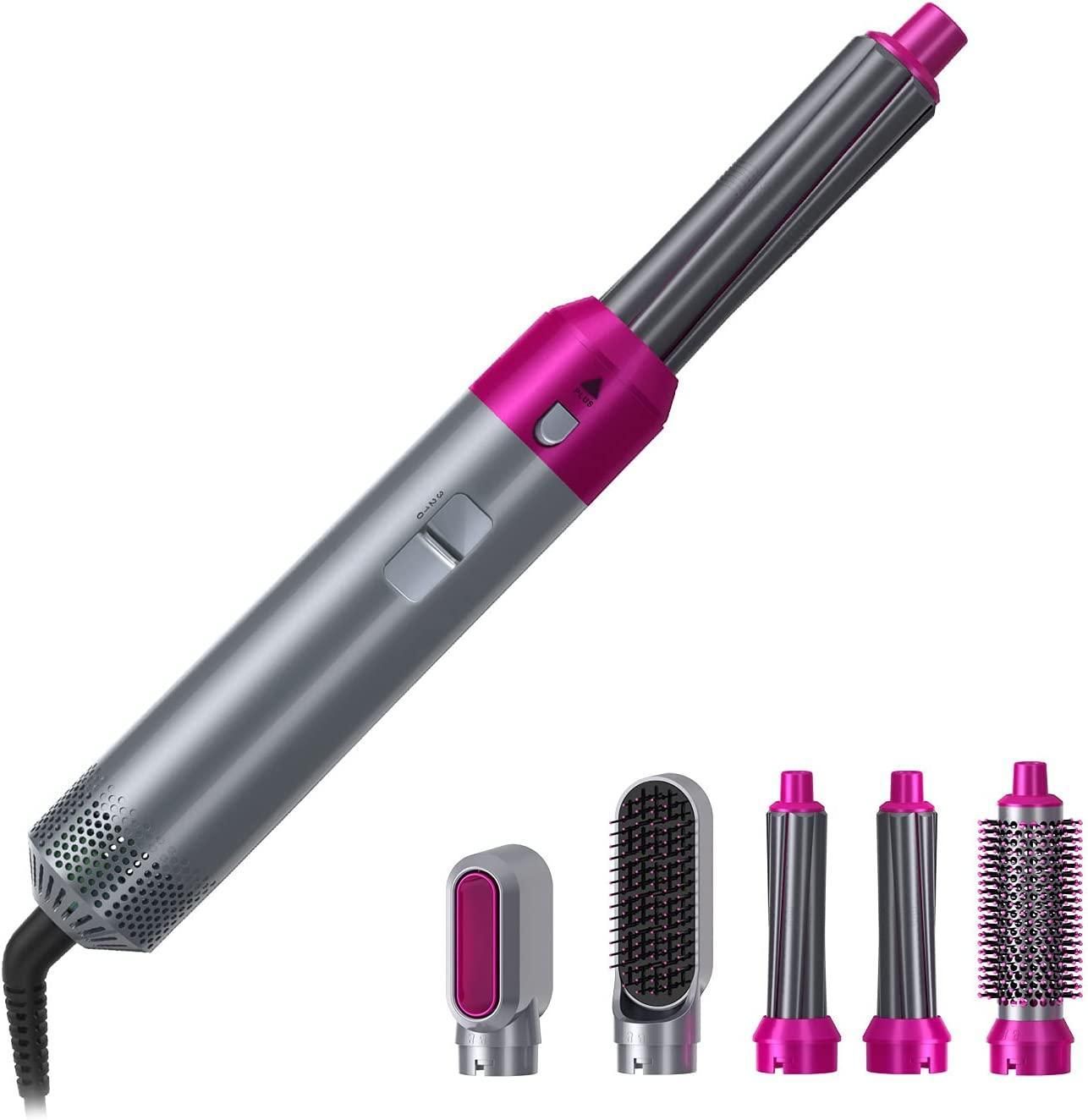 Muti - Functional 5 IN 1 Hair Styling Tool Detachable Hot Air Brush Hair Dryer with Comb - Trenditeam.com